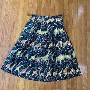 J. Crew pleated giraffe print midi skirt 🦒